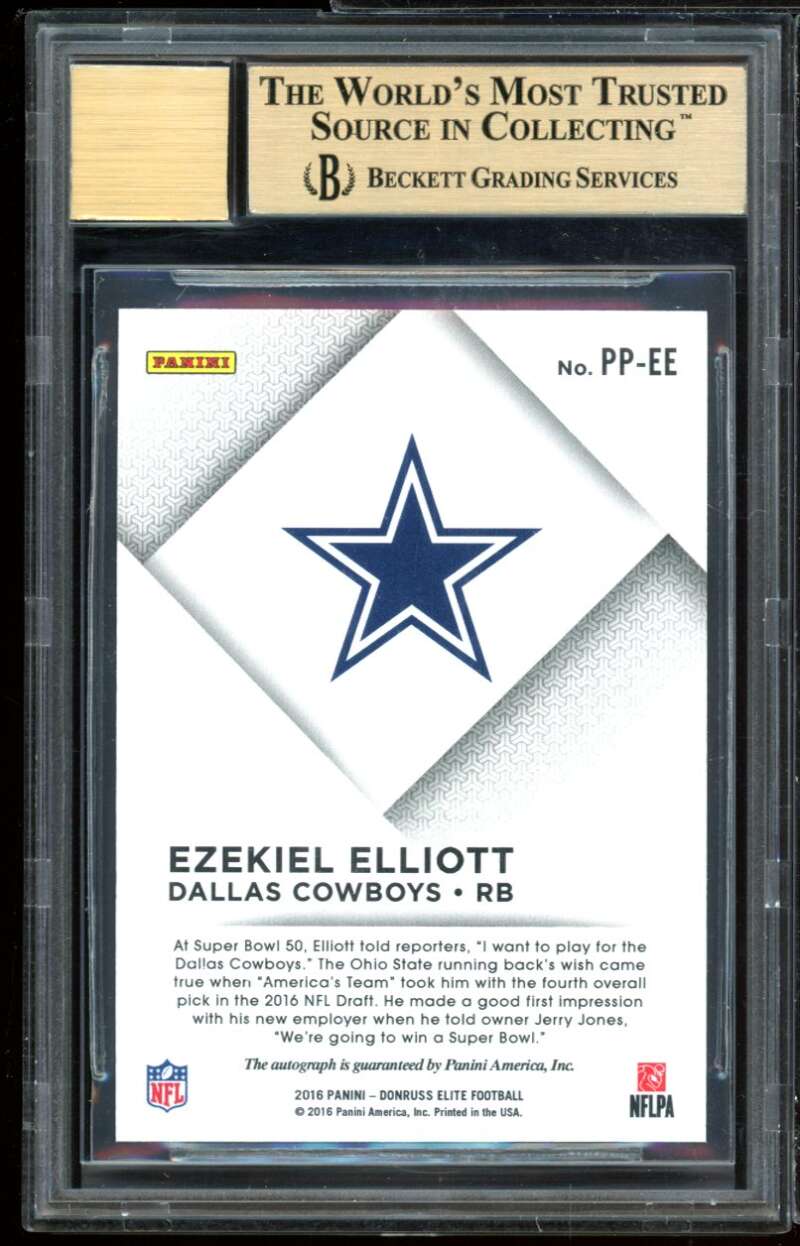 Ezekiel Elliott Rookie Card 2016 Elite Pen Pals #4 BGS 9.5 (9.5 9.5 9.5 9.5) Image 2