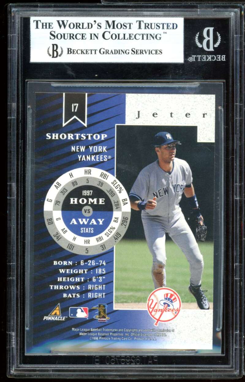 Derek Jeter Card 1998 Zenith Z-Silver #17 (pop 1) BGS 9 (9.5 9.5 9.5 8) Image 2