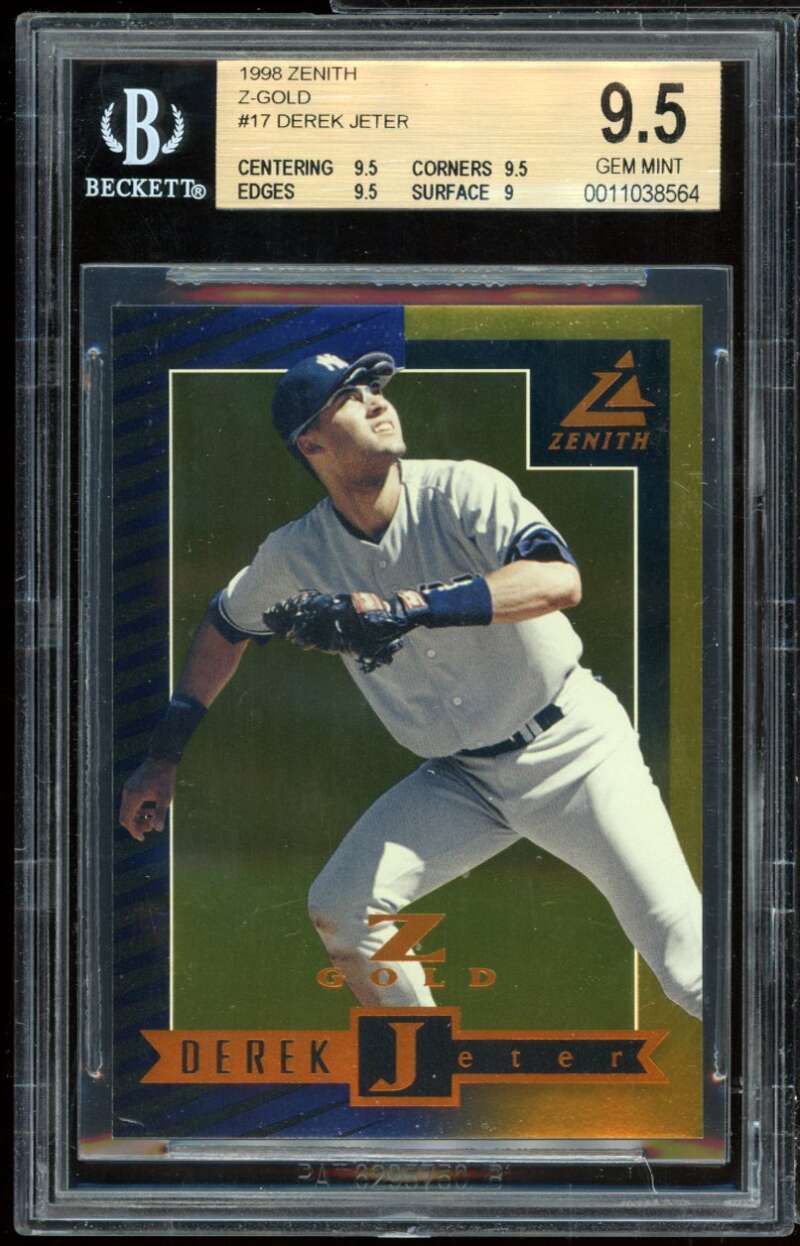 Derek Jeter Card 1998 Zenith Z-Gold #17 BGS 9.5 (9.5 9.5 9.5 9) Image 1