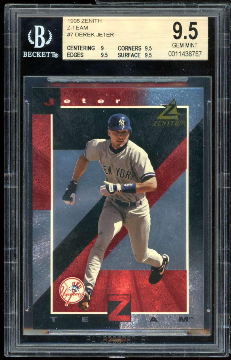 Derek Jeter Card 1998 Zenith Z-Team #7 BGS 9.5 (9 9.5 9.5 9.5) Image 1