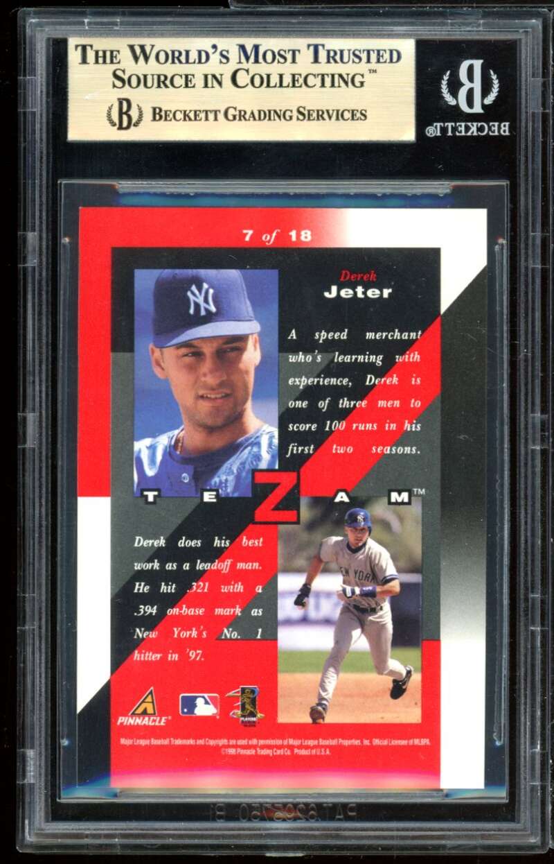 Derek Jeter Card 1998 Zenith Z-Team #7 BGS 9.5 (9 9.5 9.5 9.5) Image 2