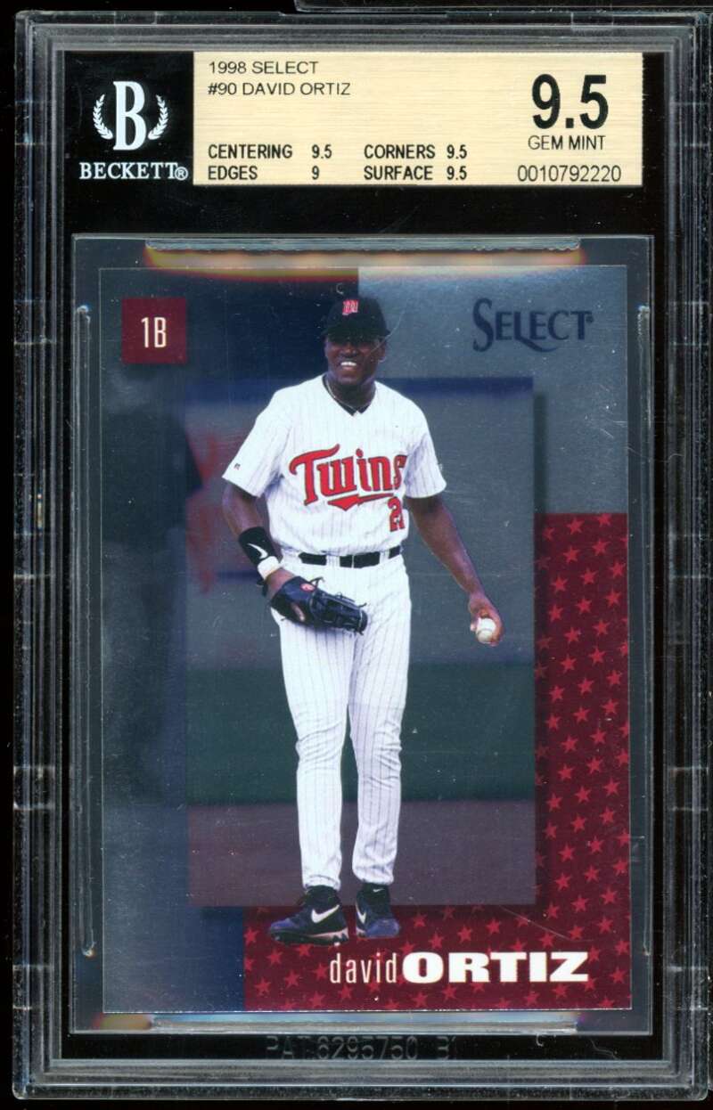 David Ortiz Rookie Card 1998 Select #90 BGS 9.5 (9.5 9.5 9 9.5) Image 1