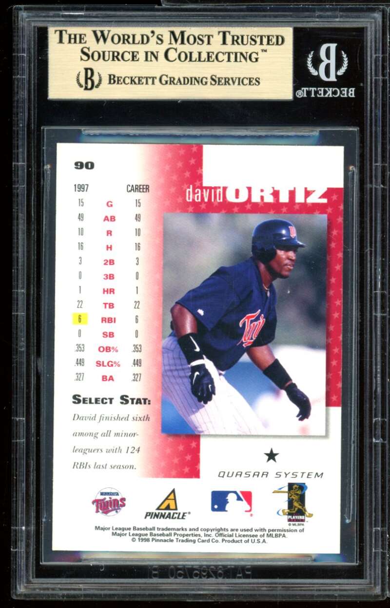 David Ortiz Rookie Card 1998 Select #90 BGS 9.5 (9.5 9.5 9 9.5) Image 2