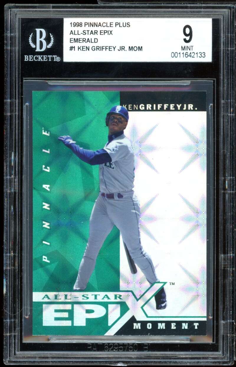 Ken Griffey Jr 1998 Pinnacle Plus All-Star Epix Emerald #1 BGS 9 Image 1