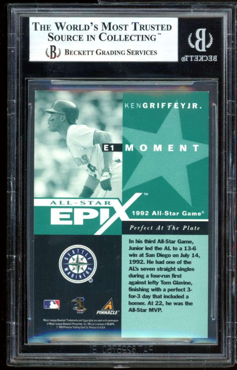 Ken Griffey Jr 1998 Pinnacle Plus All-Star Epix Emerald #1 BGS 9 Image 2