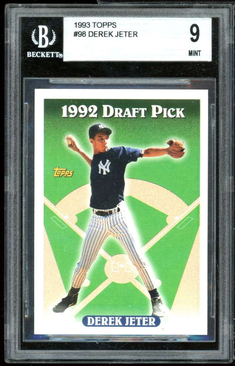 Derek Jeter Rookie Card 1993 Topps #98 BGS 9 (9 9 8.5 9) Image 1