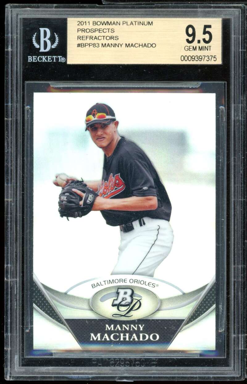 Manny Machado Rookie Card 2011 Bowman Platinum Prospects Refractors #83 BGS 9.5 Image 1