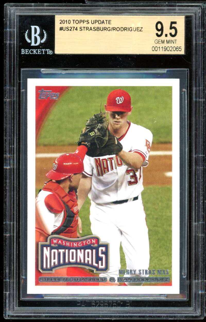 Stephen Strasburg Rookie Card 2010 Topps Update #us274 BGS 9.5 Image 1