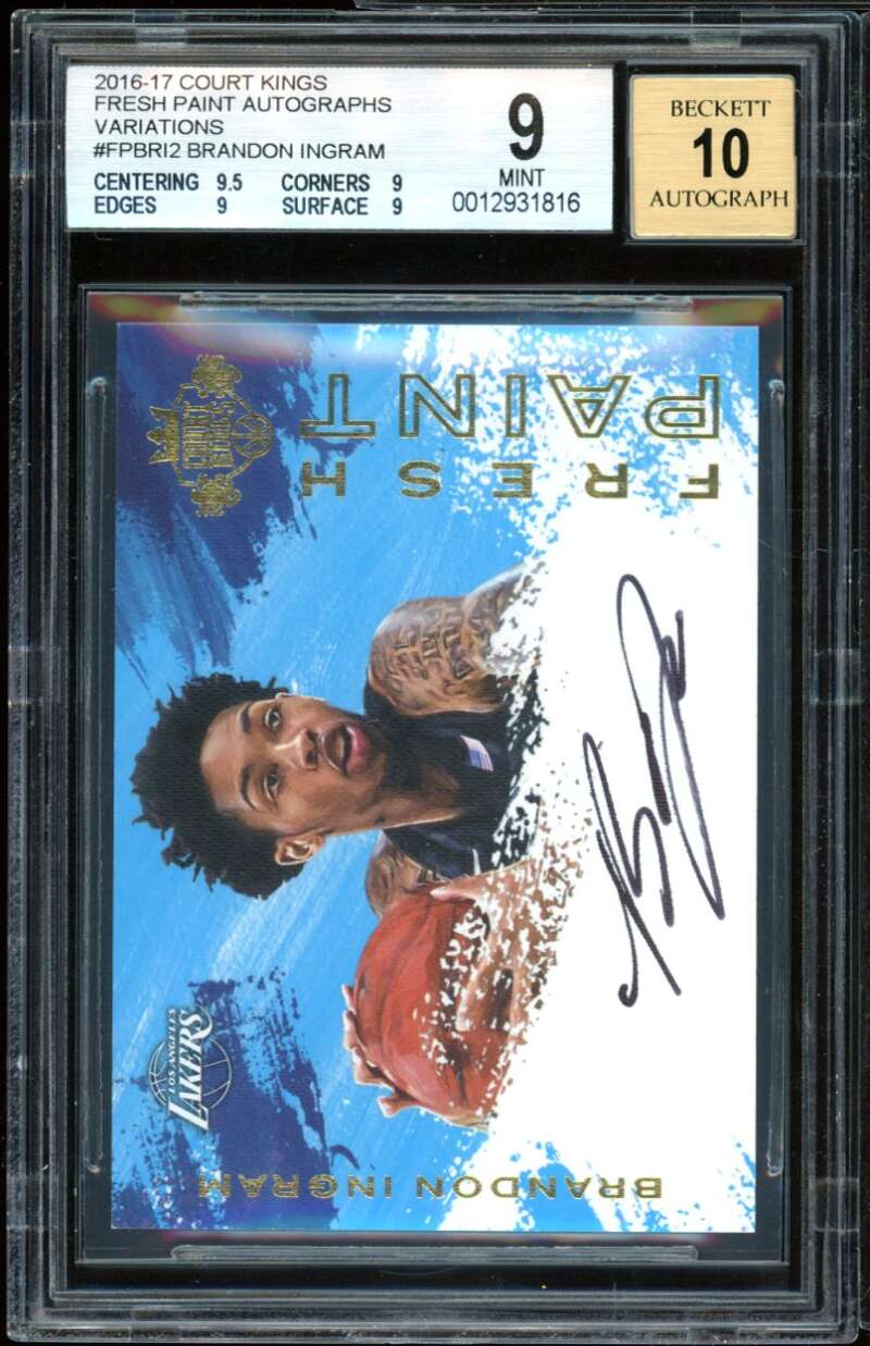 Brandon Ingram Rookie 2016-17 Court Kings FP Autographs Var BGS 9 (9.5 9 9 9) Image 1