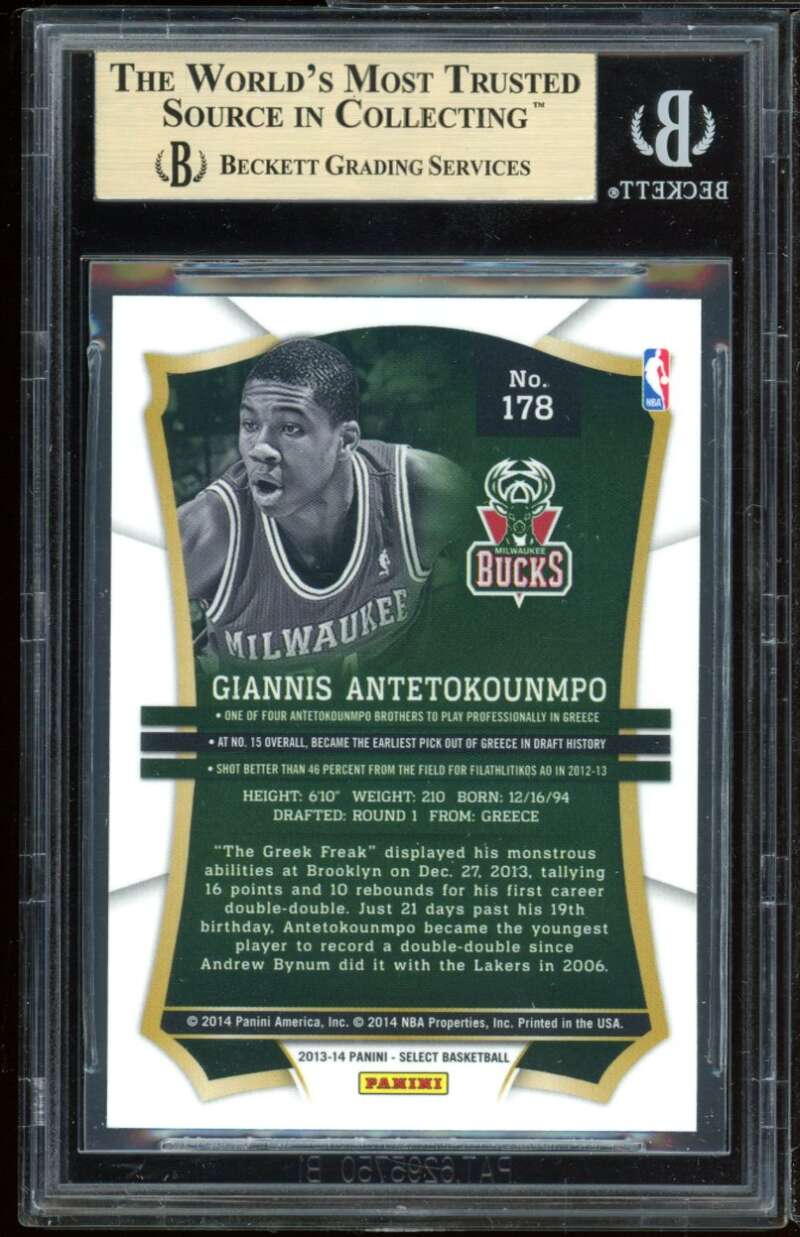 Giannis Antetokounmpo Rookie Card 2013-14 Select #178 BGS 9.5 (9.5 9.5 10 9.5) Image 2