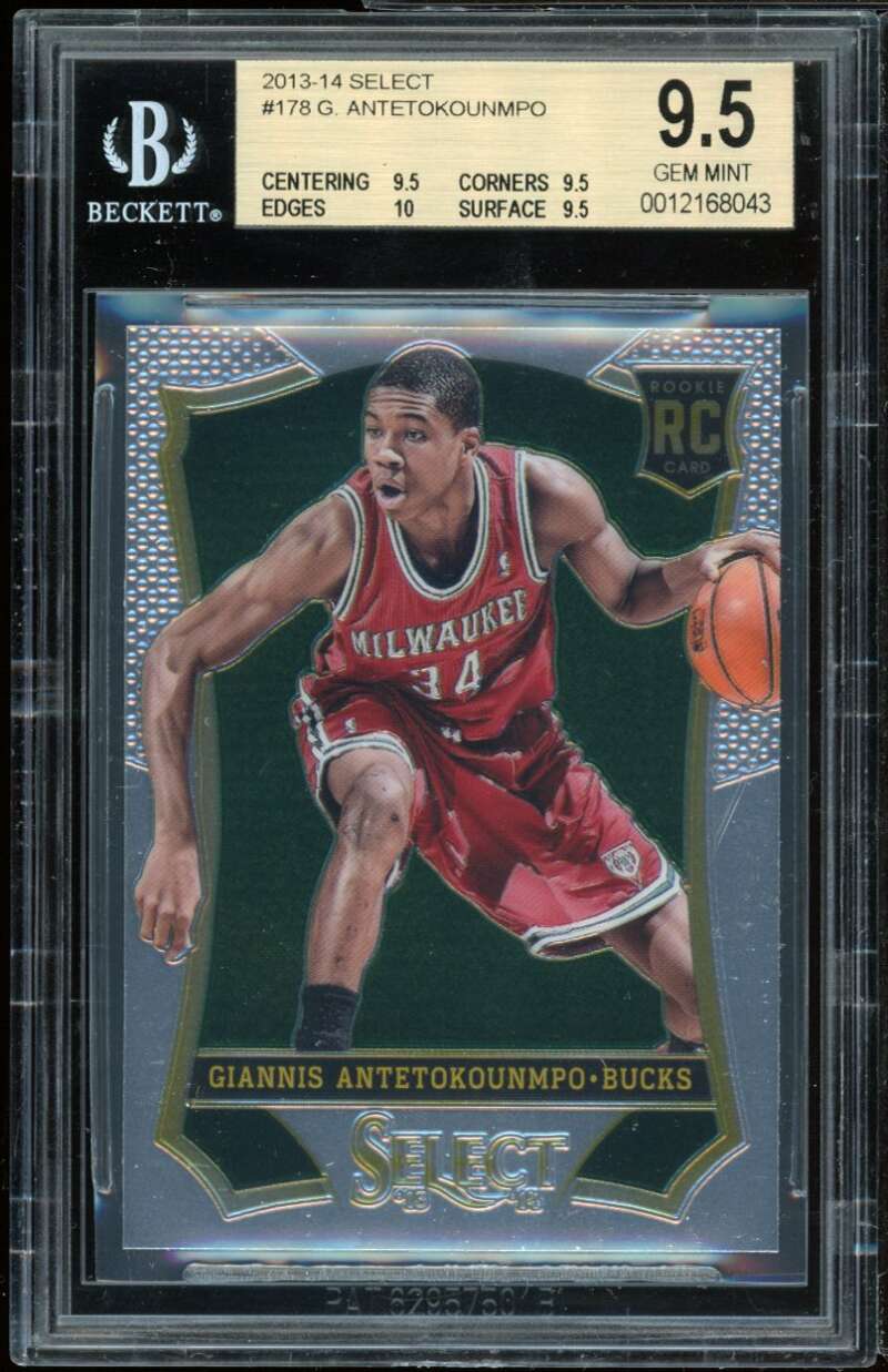 Giannis Antetokounmpo Rookie Card 2013-14 Select #178 BGS 9.5 (9.5 9.5 10 9.5) Image 1