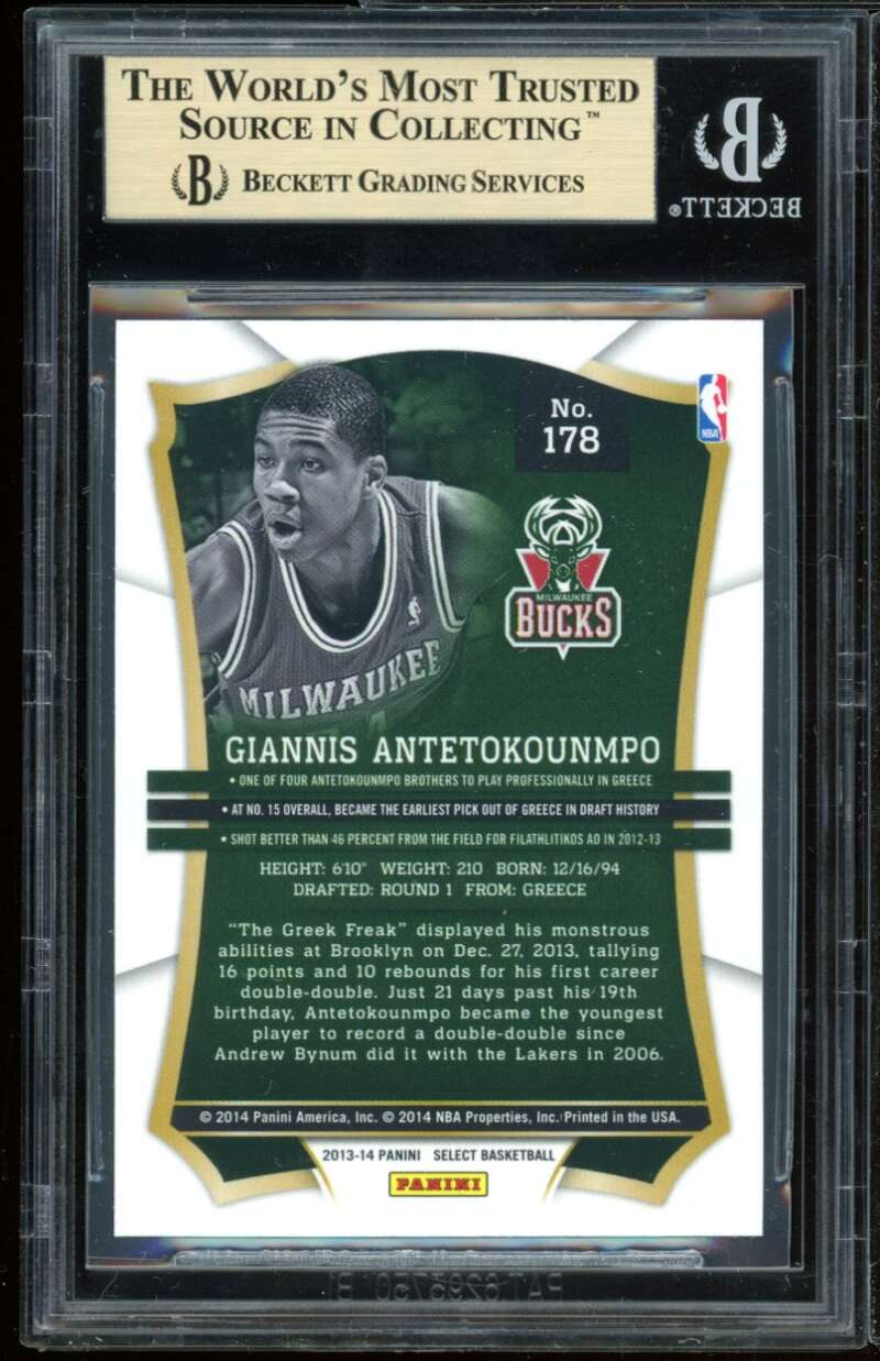 Giannis Antetokounmpo Rookie Card 2013-14 Select #178 BGS 9.5 (9.5 9.5 10 9.5) Image 2
