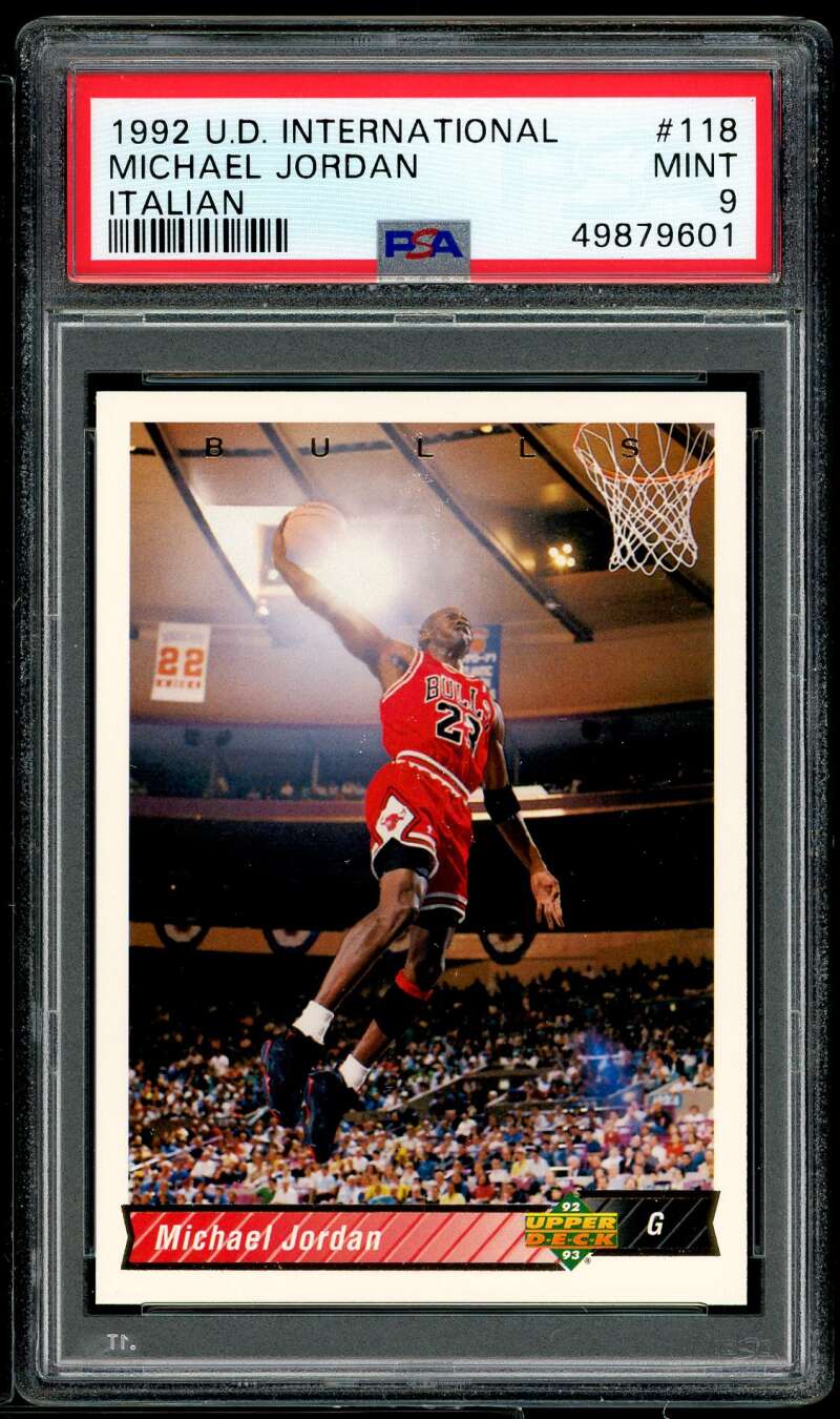 Michael Jordan Card 1992 U.D. International Italian #118 PSA 9 Image 1