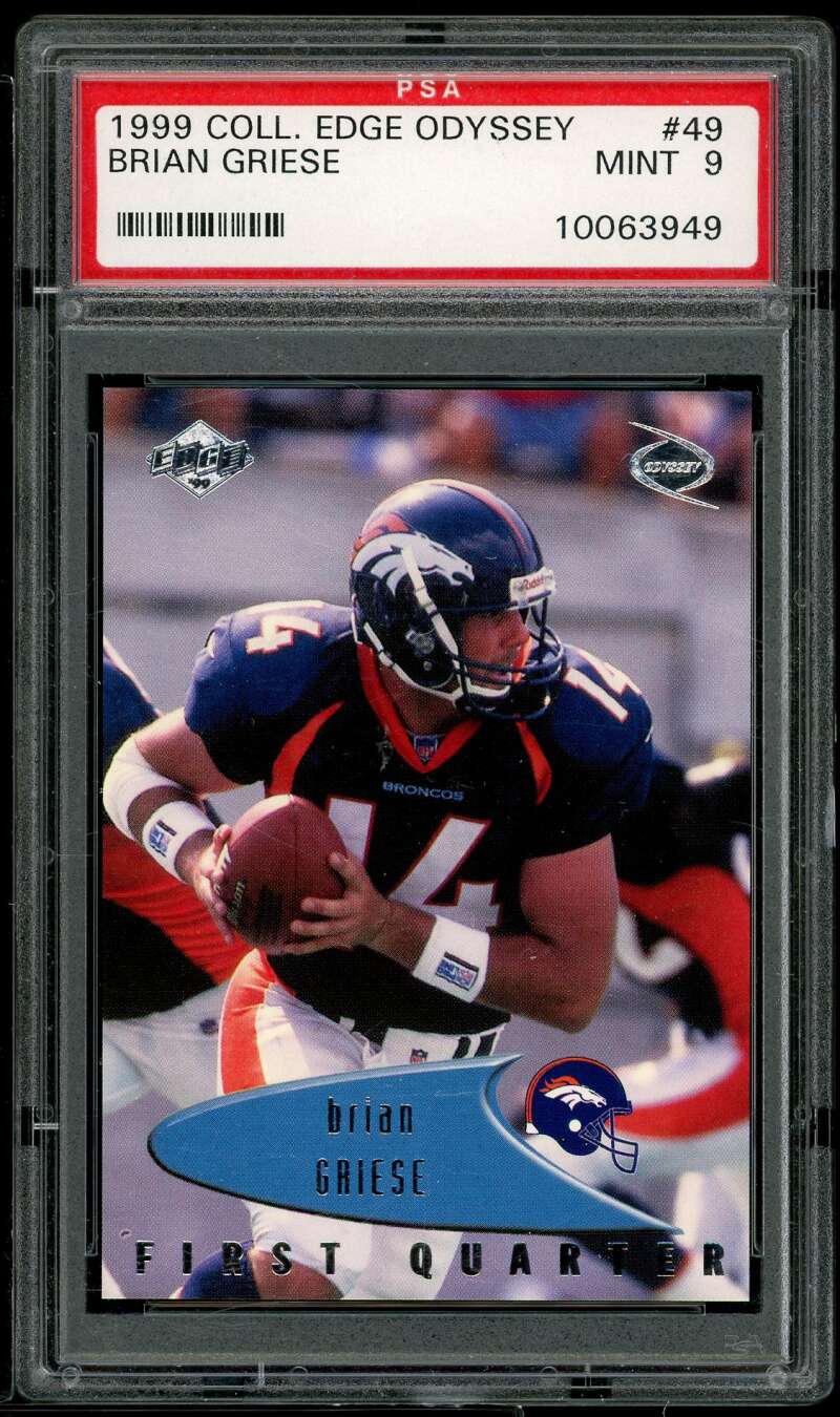 Brian Griese Rookie Card 1999 Coll Edge Odyssey #40 PSA 9 Image 1