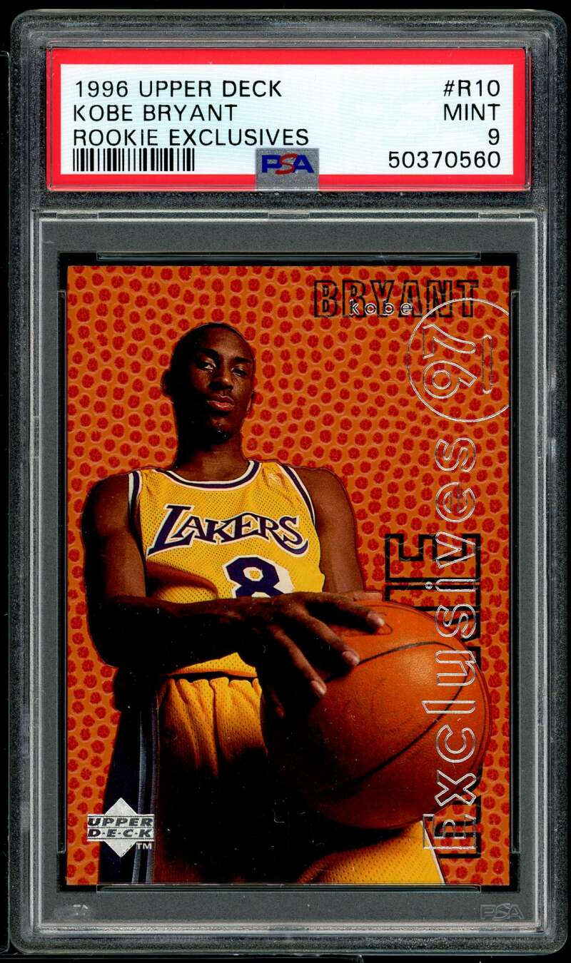 Kobe Bryant Rookie Card 1996-97 Upper Deck Rookie Exlusives #r10 PSA 9 Image 1