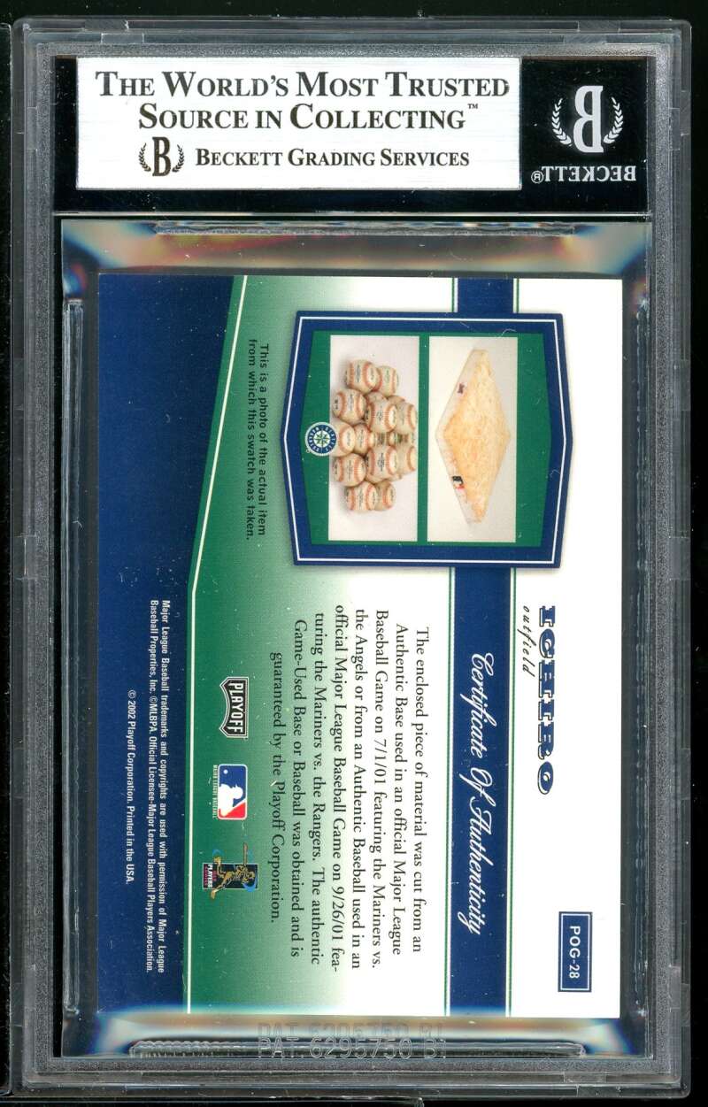 Ichiro Suzuki 2002 Playoff Piece Of The Game Materials #27 ICHIRO SUZUKI BGS 9 Image 2