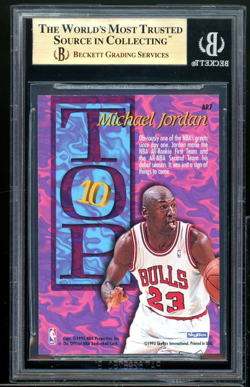 Michael Jordan Card 1995-96 Hoops Top 10 #ar7 BGS 9.5 (9.5 9.5 9.5 9.5) Image 2