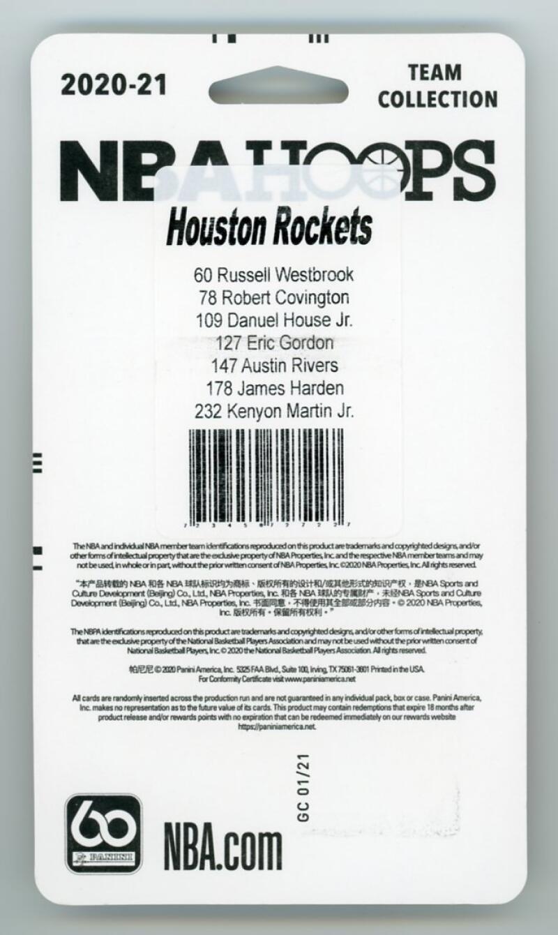2020-21 Panini NBA Hoops Houston Rockets Basketball Team Set  Image 2