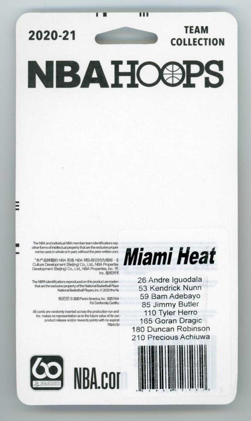 2020-21 Panini NBA Hoops Miami Heat Basketball Team Set  Image 2