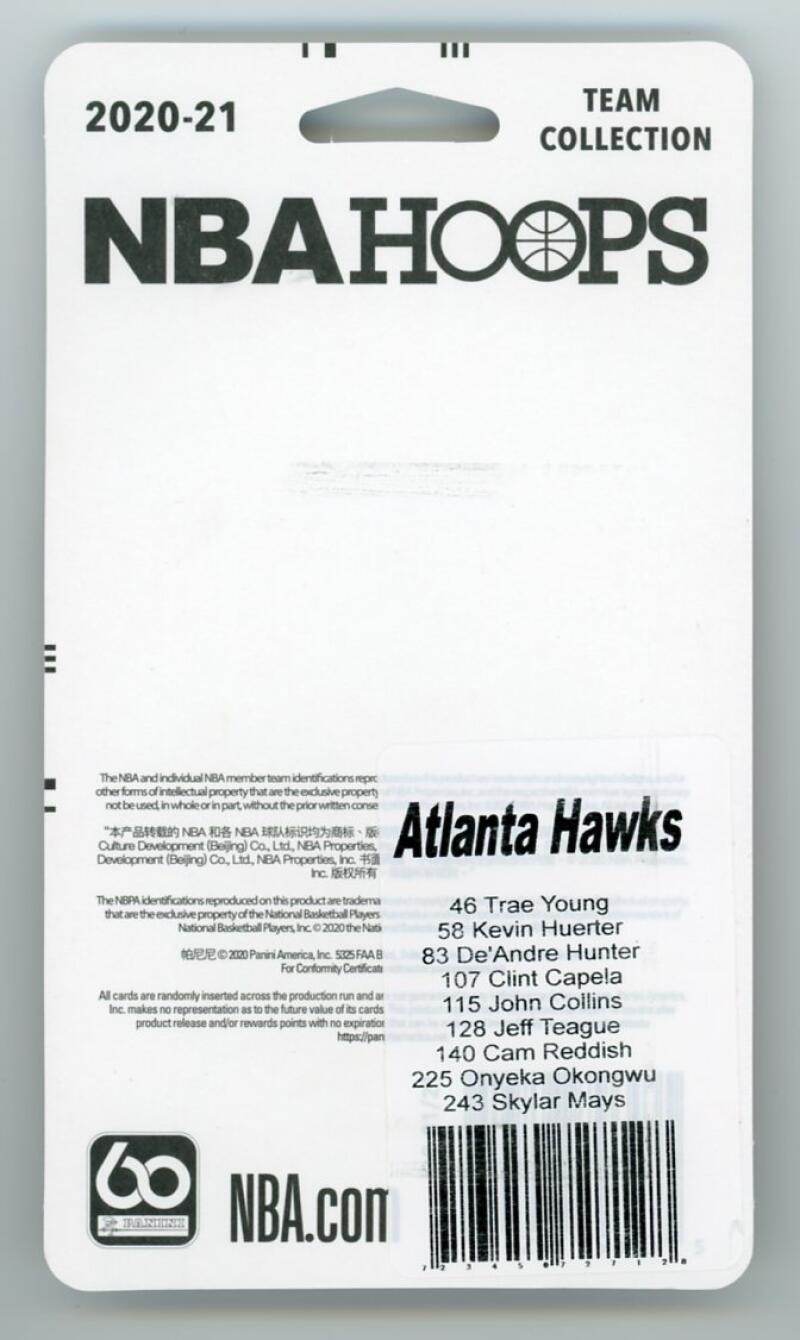 2020-21 Panini NBA Hoops Atlanta Hawks Basketball Team Set  Image 2