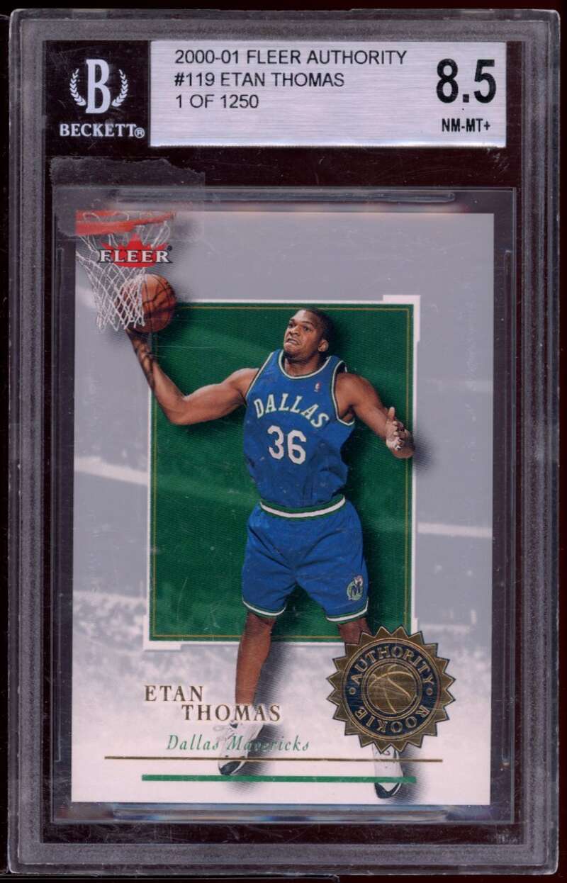 Ethan Thomas Rookie Card 2000-01 Fleer Authority #119 BGS 8.5 (9.5 8 8.5 8.5) Image 1