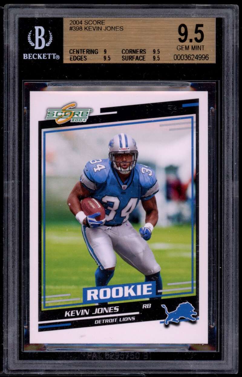 Kevin Jones Rookie Card 2004 Score #398 BGS 9.5 (9 9.5 9.5 9.5) Image 1