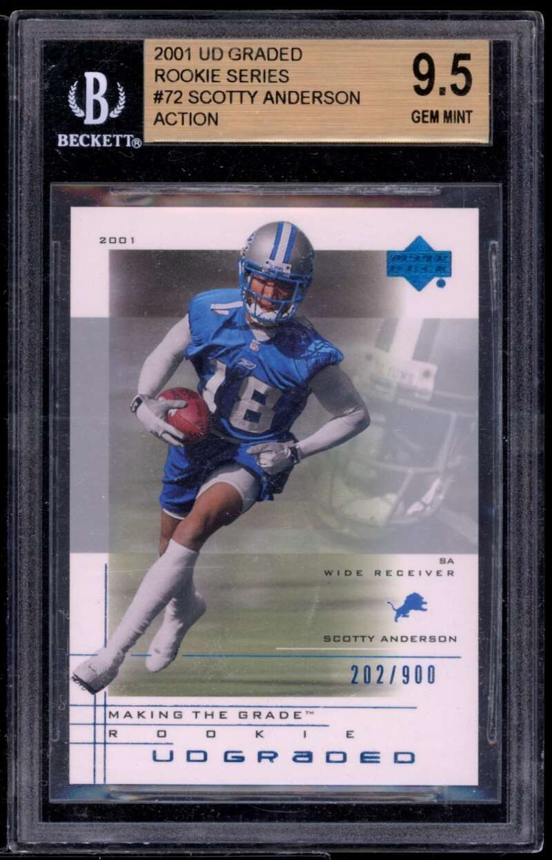 Scotty Anderson Rookie 2001 UD Graded Rookie Series #72 BGS 9.5 (9.5 9 9.5 9.5) Image 1
