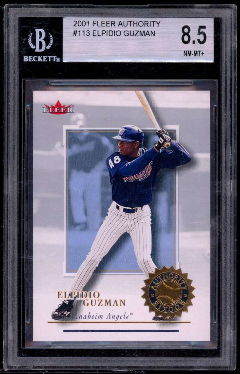 Eldipio Guzman Rookie Card 2001 Fleer Authority #113 BGS 8.5 (10 8 9 9) Image 1