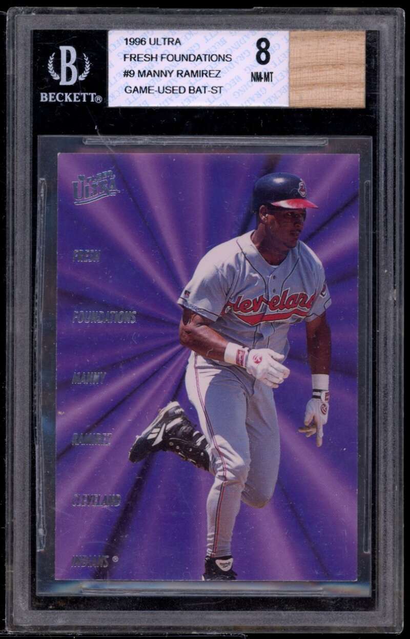 Manny Ramirez Card 1996 Ultra Fresh Foundations Bat #9 BGS 8 (9.5 8 7.5 9.5) Image 1