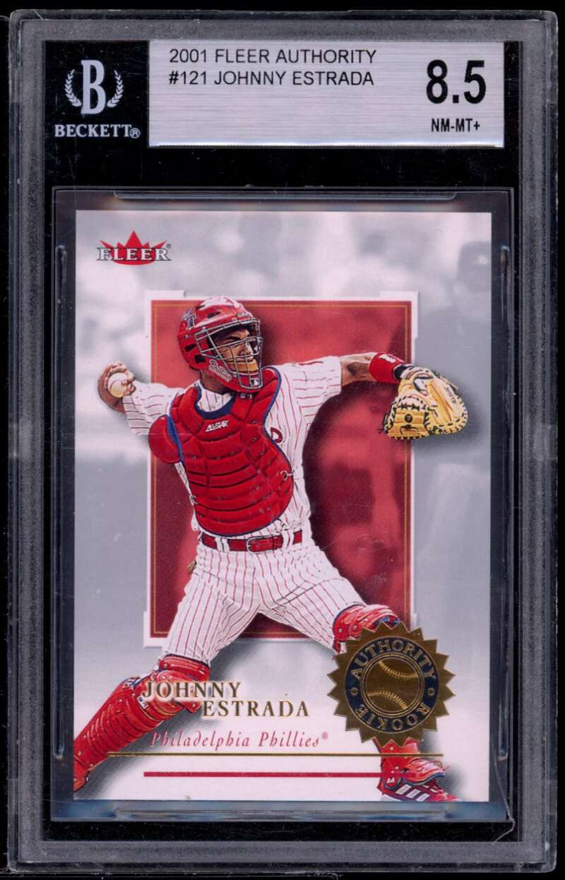 Johnny Estrada Rookie Card 2001 Fleer Authority #121 BGS 8.5 (9.5 8.5 9 8.5) Image 1