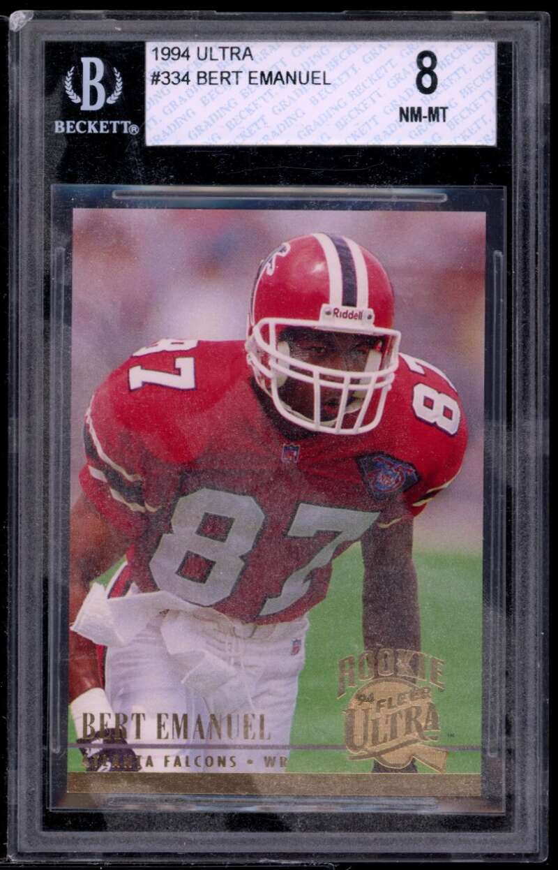 Bert Emanuel Rookie Card 1994 Ultra #334 BGS 8 (10 8 8 9) Image 1