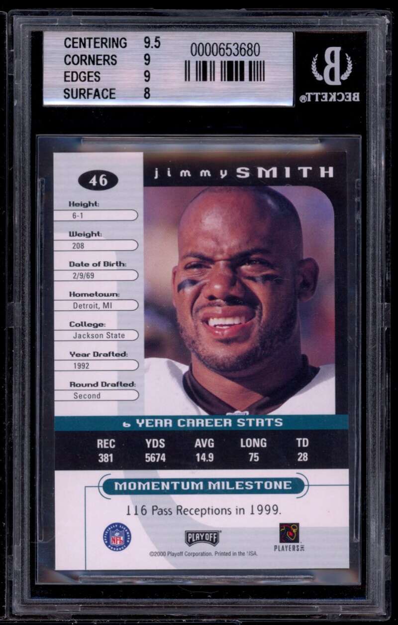 Jimmy Smith Card 2000 Playoff Momentum Graded Series BGS 8.5 (9.5 9 9 8) Image 2