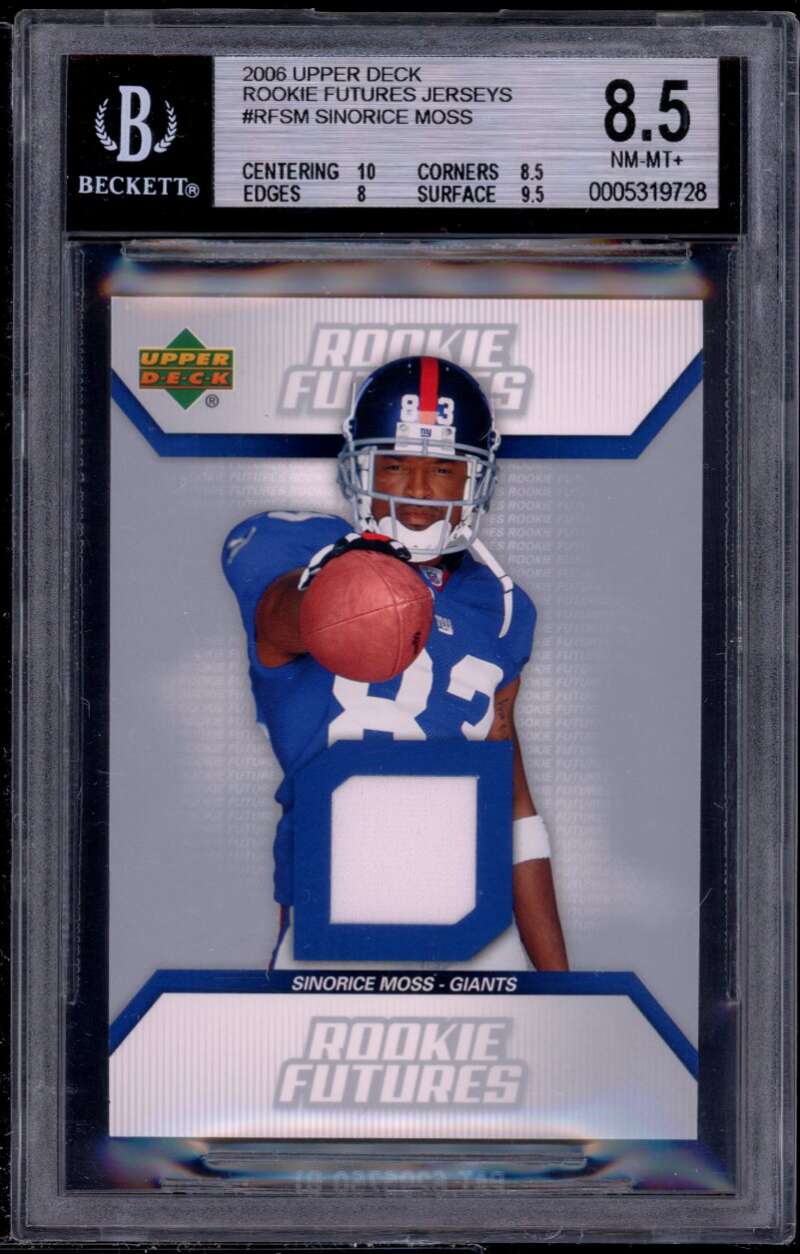 Sinorice Moss Rookie 2006 Upper Deck Future Jerseys #rfsm BGS 8.5 (10 8.5 8 9.5) Image 1