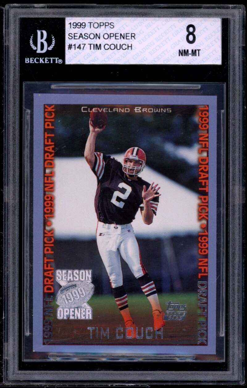 Tim Couch Rookie Card 1999 Topps Season Opener #147 BGS 8 (7.5 9 8 9.5) Image 1