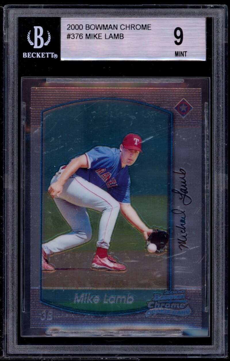 Mike Lamb Rookie Card 2000 Bowman Chrome #376 BGS 9 (10 9 9 9) Image 1