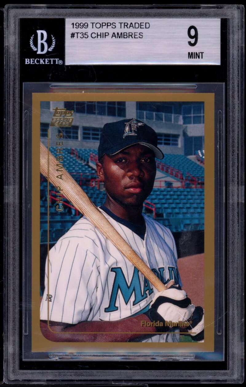 Chip Ambres Rookie Card 1999 Topps Traded #t35 BGS 9 (9 9 8.5 9) Image 1