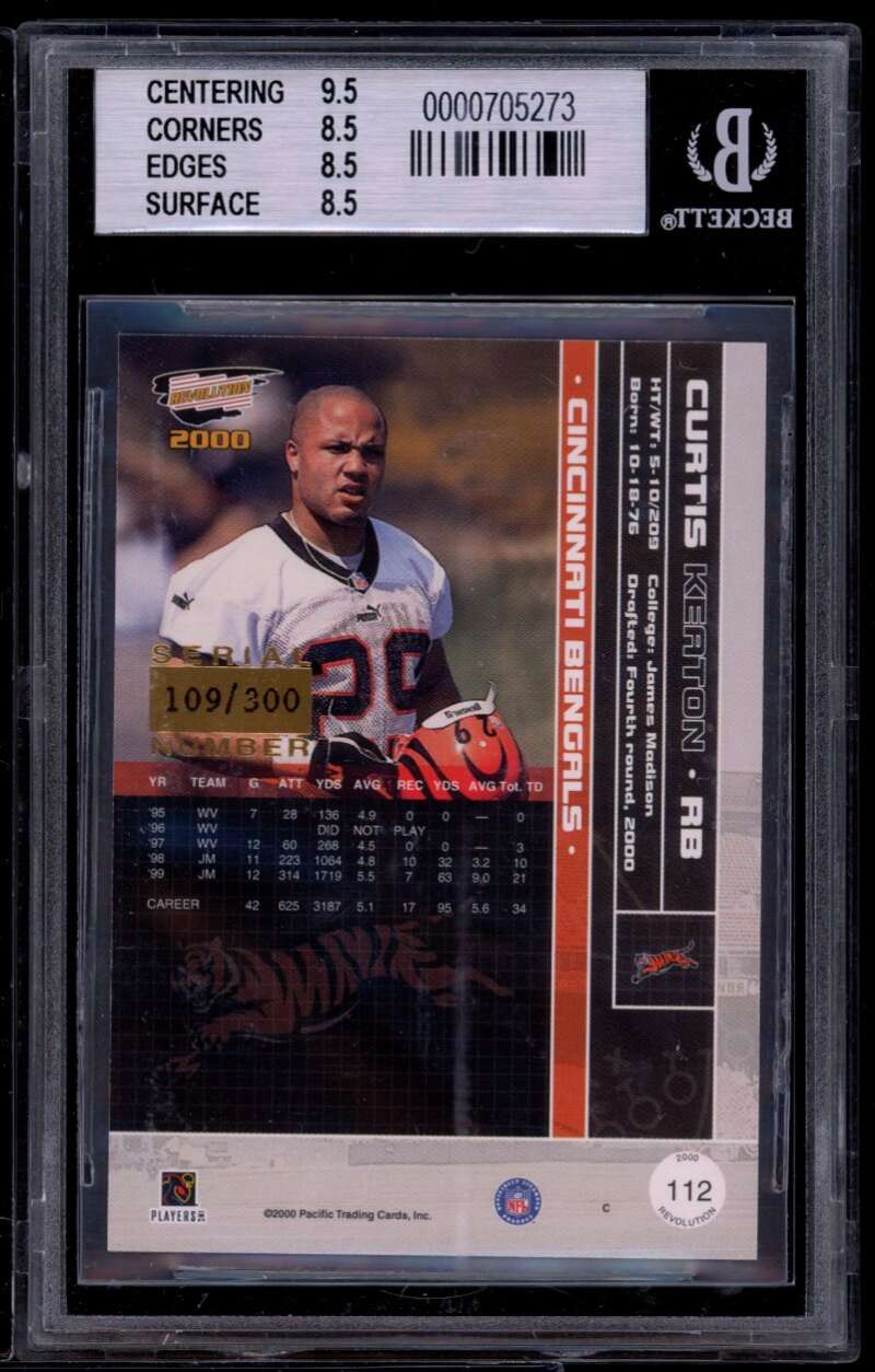 Curtis Keaton Rookie Card 2000 Revolution #112 BGS 8.5 (9.5 8.5 8.5 8.5) Image 2