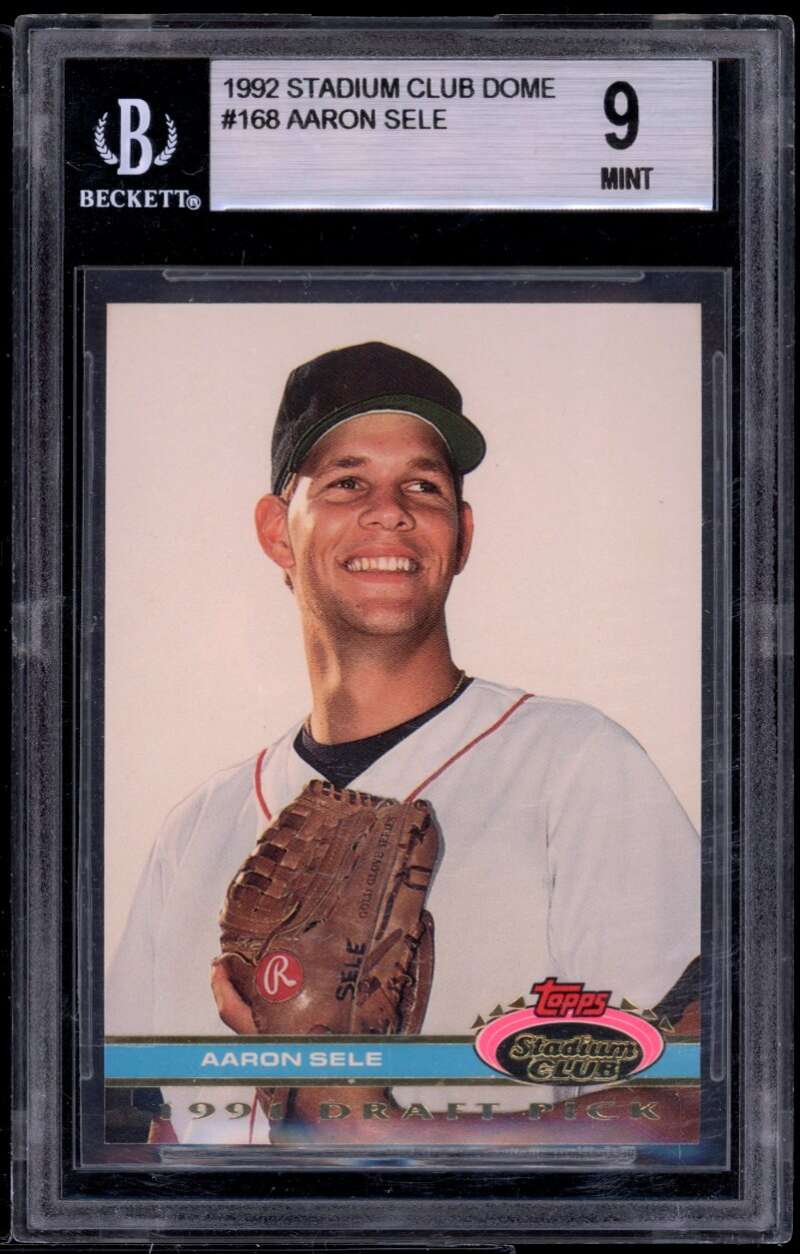 Aaron Sele Rookie Card 1992 Stadium Club Dome #168 BGS 9 (10 9 9 9) Image 1