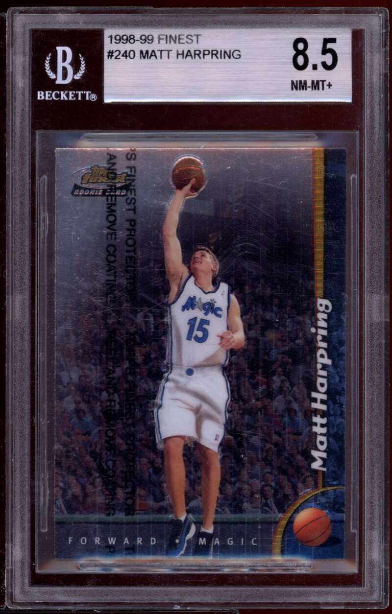 Matt Harpring Rookie Card 1998-99 Finest #240 BGS 8.5 (9.5 9.5 9 8) Image 1