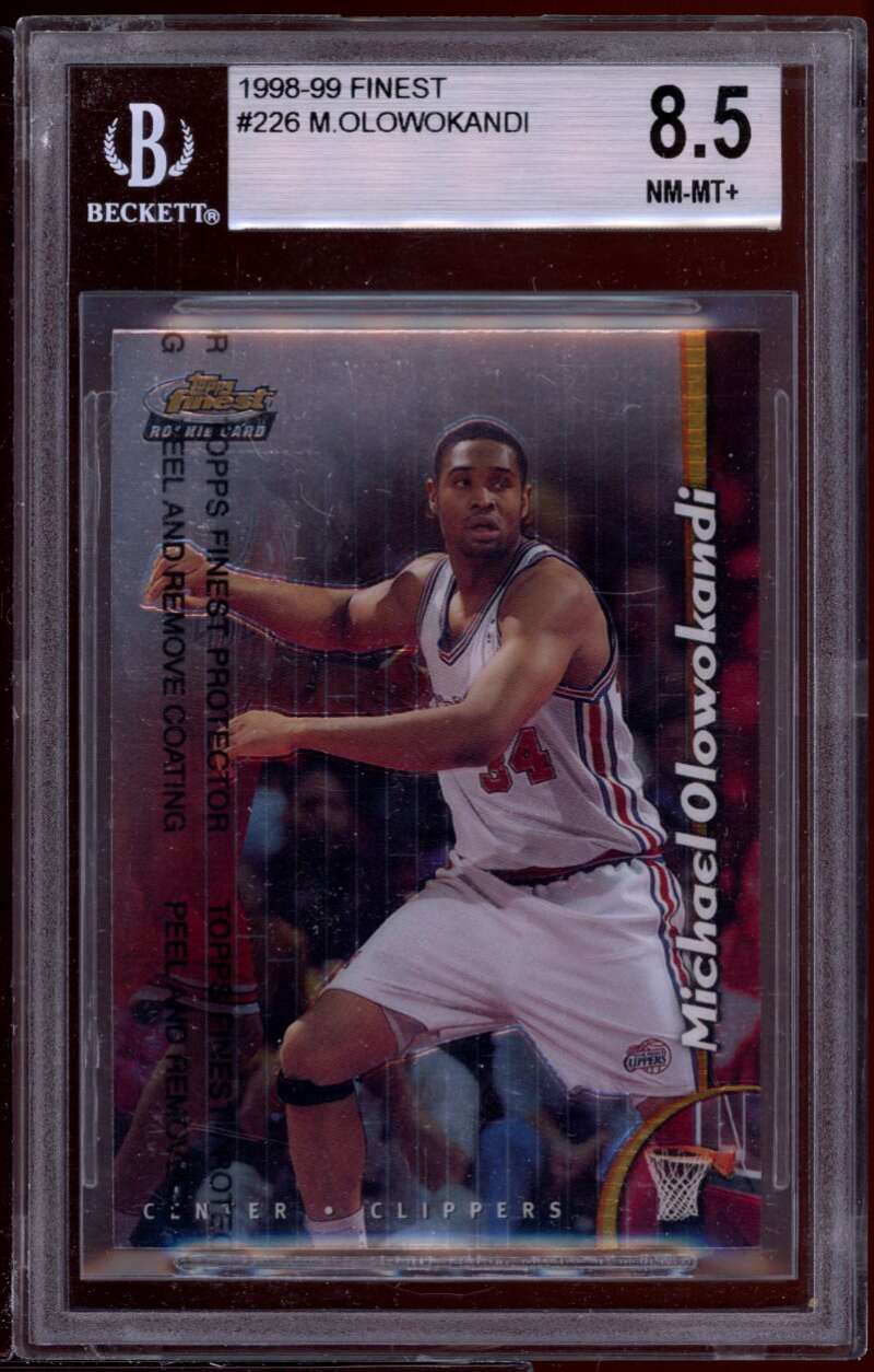 Michael Olowokandi Rookie Card 1998-99 Finest #226 BGS 8.5 (9.5 9 9 8) Image 1