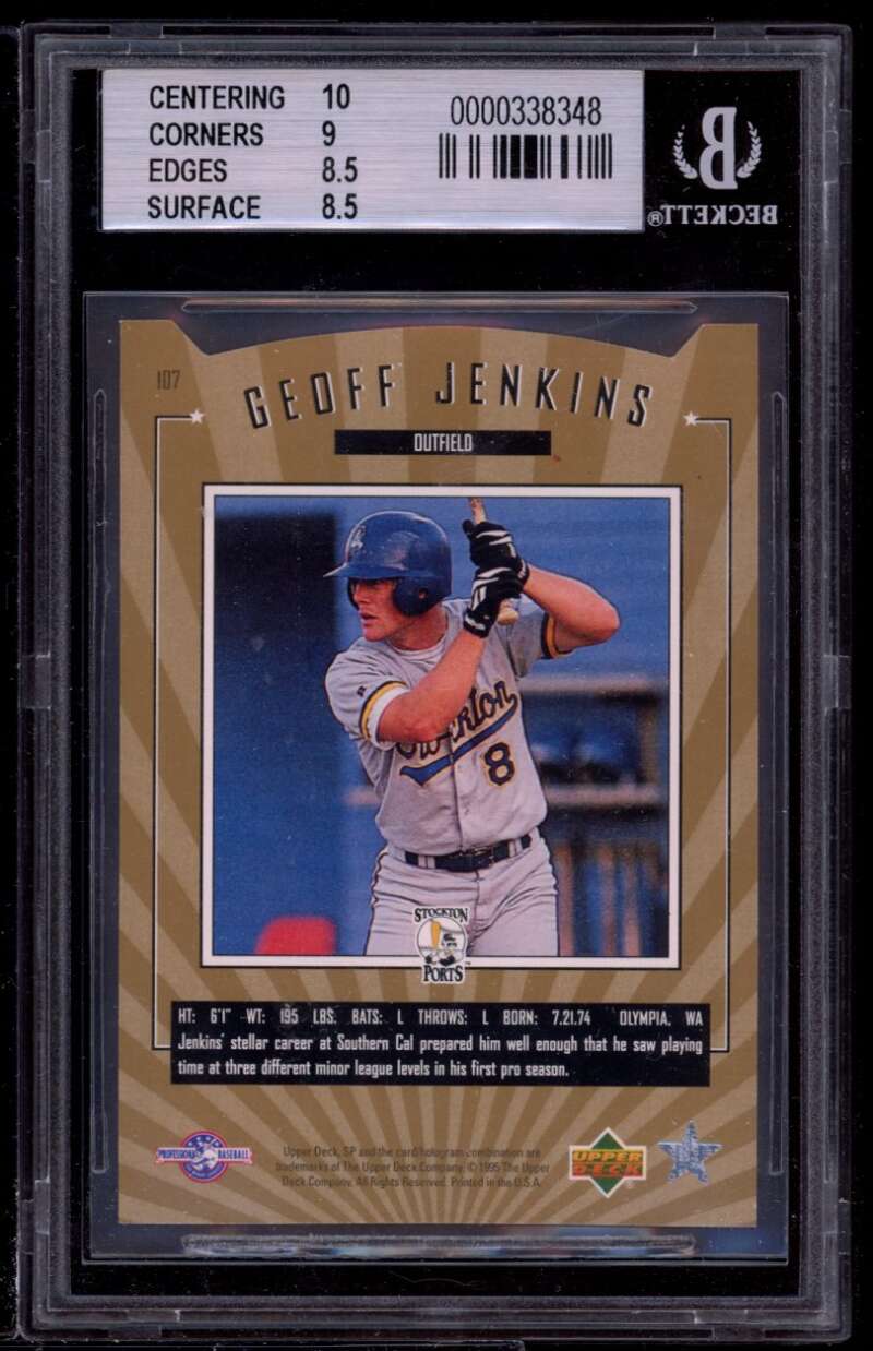 Geoff Jenkins 1995 SP Top Prospects #107 BGS 8.5 (10 9 8.5 8.5) Image 2