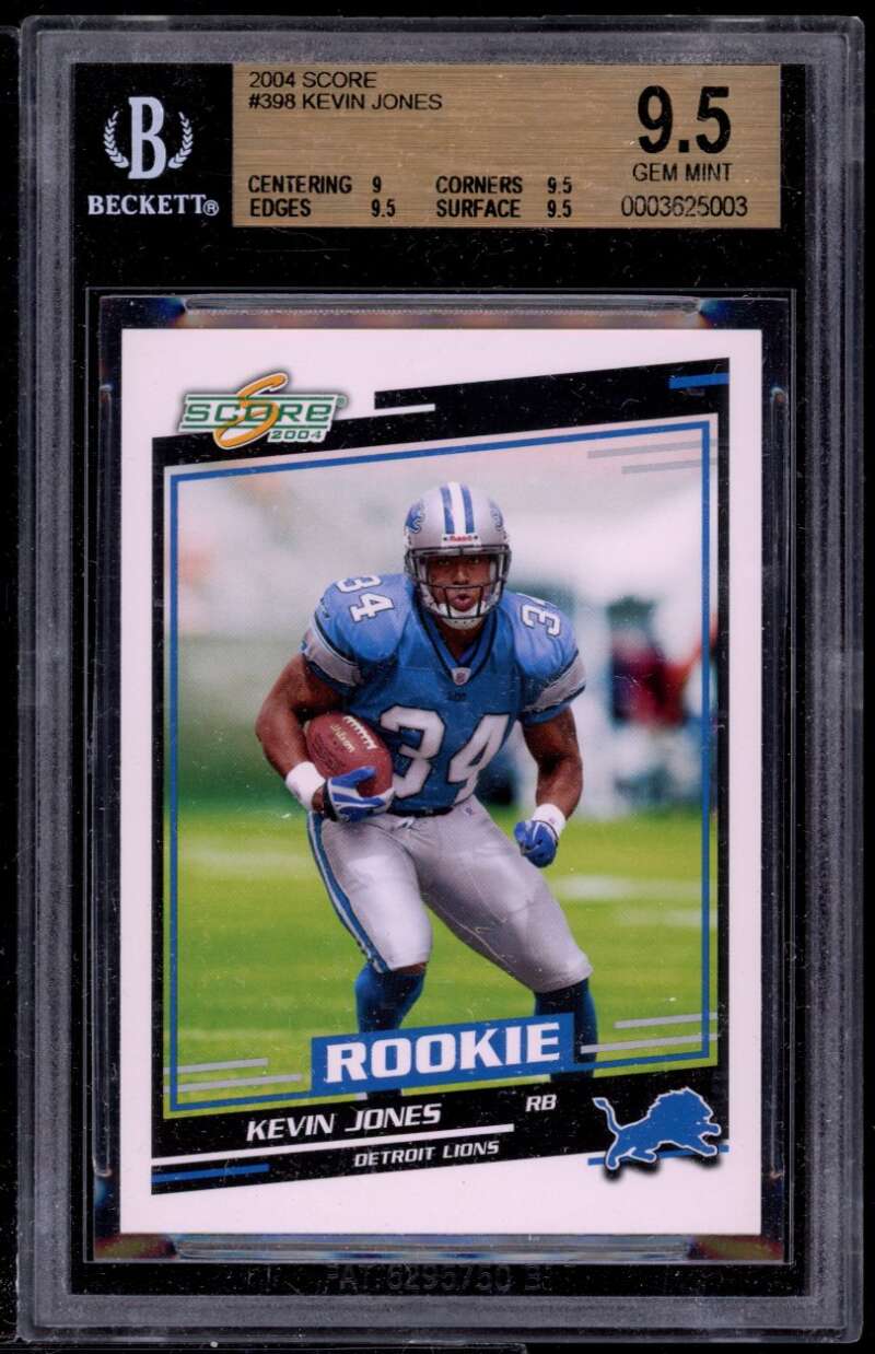 Kevin Jones Rookie Card 2004 Score #398 BGS 9.5 (9 9.5 9.5 9.5) Image 1