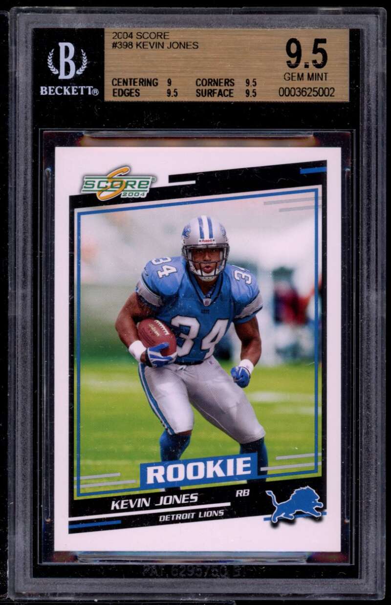 Kevin Jones Rookie Card 2004 Score #398 BGS 9.5 (9 9.5 9.5 9.5) Image 1