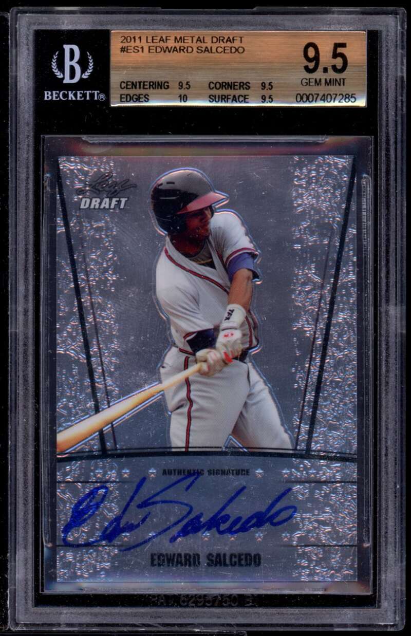 Edwardo Salcedo Rookie Card 2011 Leaf Metal Draft #es1 BGS 9.5 (9.5 9.5 9.5 10) Image 1