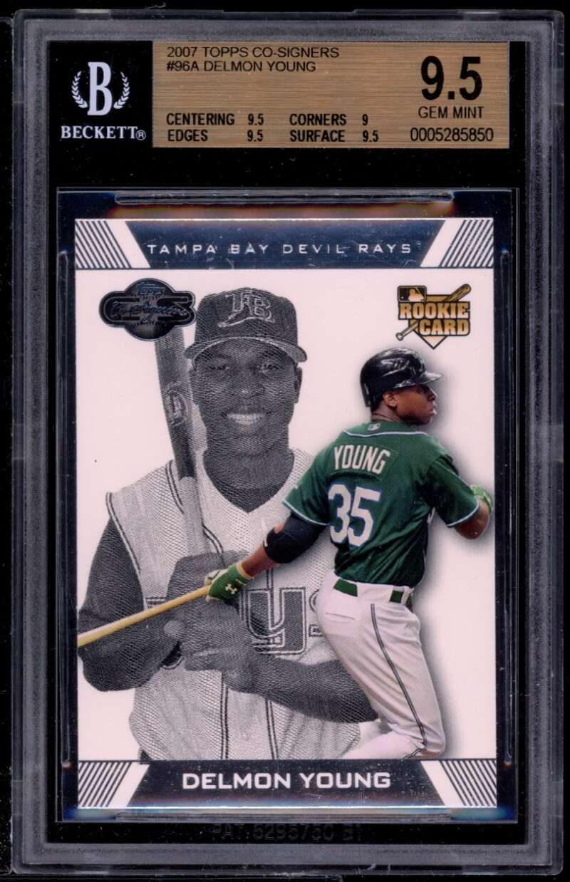 Delmon Young Rookie Card 2007 Topps Co-Signers #96a BGS 9.5 (9.5 9 9.5 9.5) Image 1