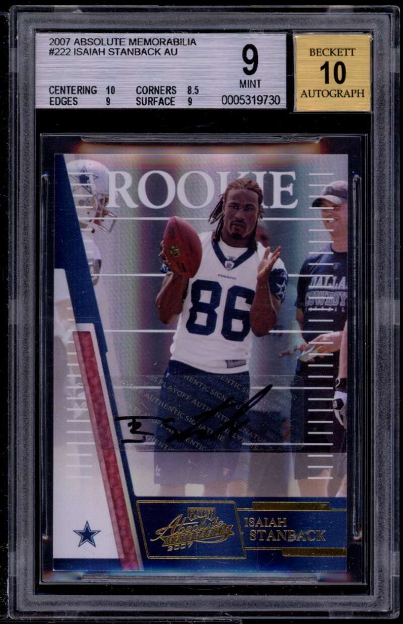 Isaiah Stanback Rookie Card 2007 Absolute Memorabilia #222 BGS 9 (10 8.5 9 9) Image 1