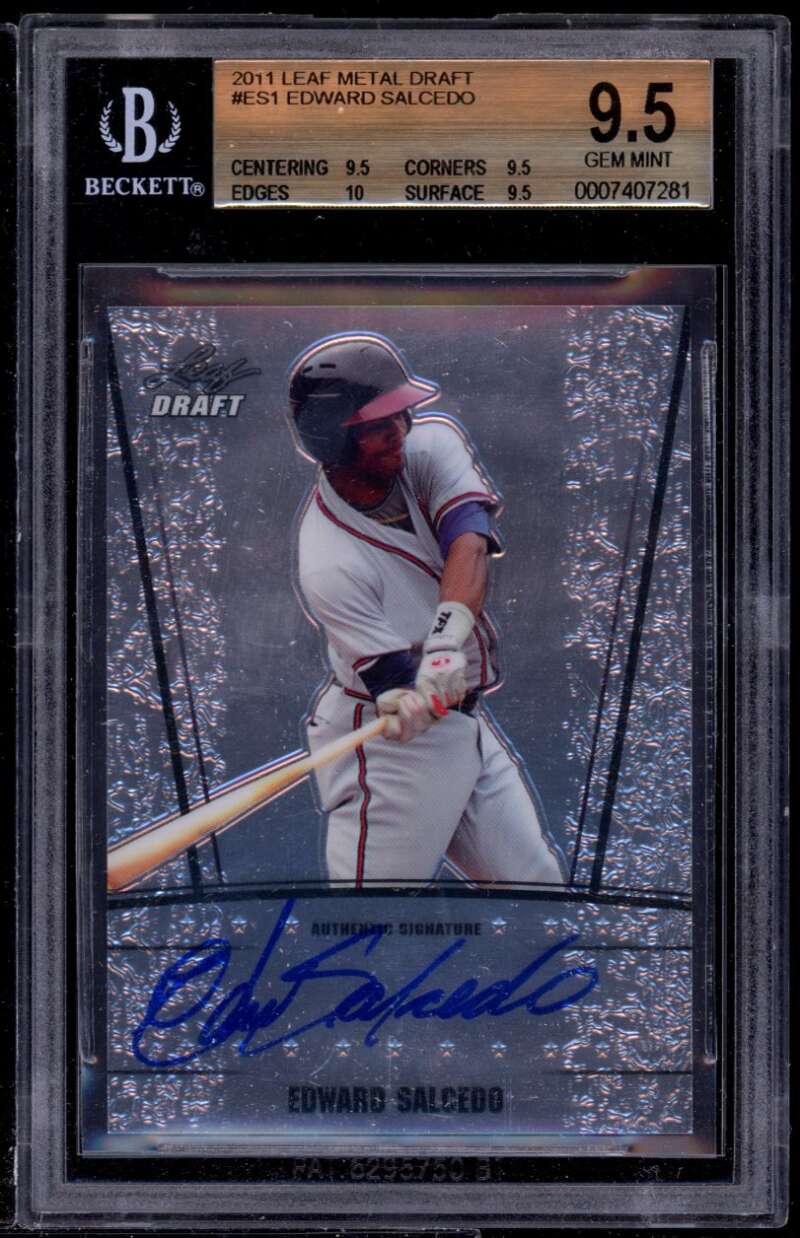 Edwardo Salcedo Rookie Card 2011 Leaf Metal Draft #es1 BGS 9.5 (9.5 9.5 10 9.5) Image 1