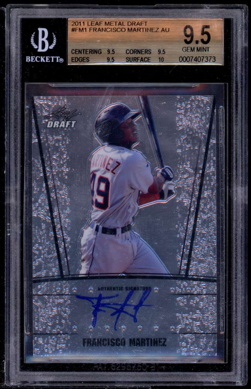 Francisco Martinez Rookie 2011 Leaf Metal Draft #fm1 BGS 9.5 (9.5 9.5 9.5 10) Image 1