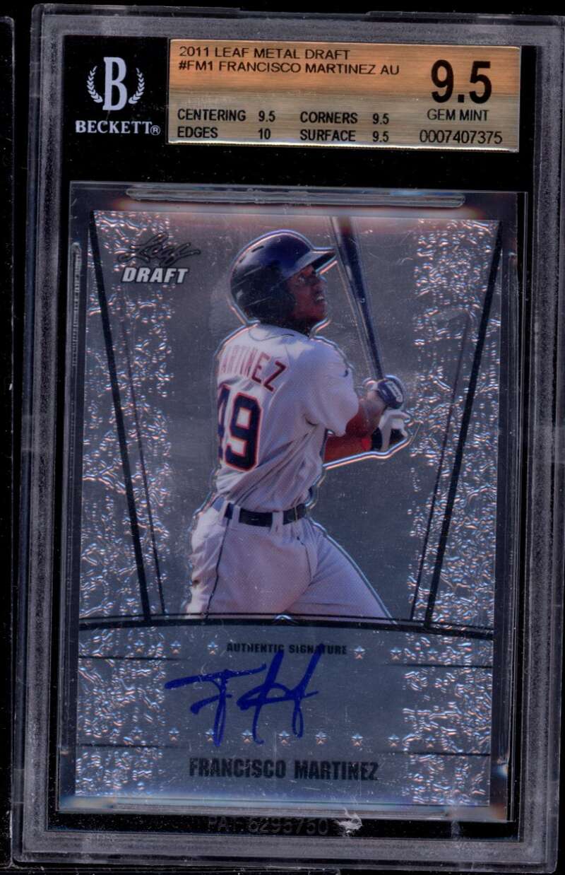 Francisco Martinez Rookie 2011 Leaf Metal Draft #fm1 BGS 9.5 (9.5 9.5 10 9.5) Image 1