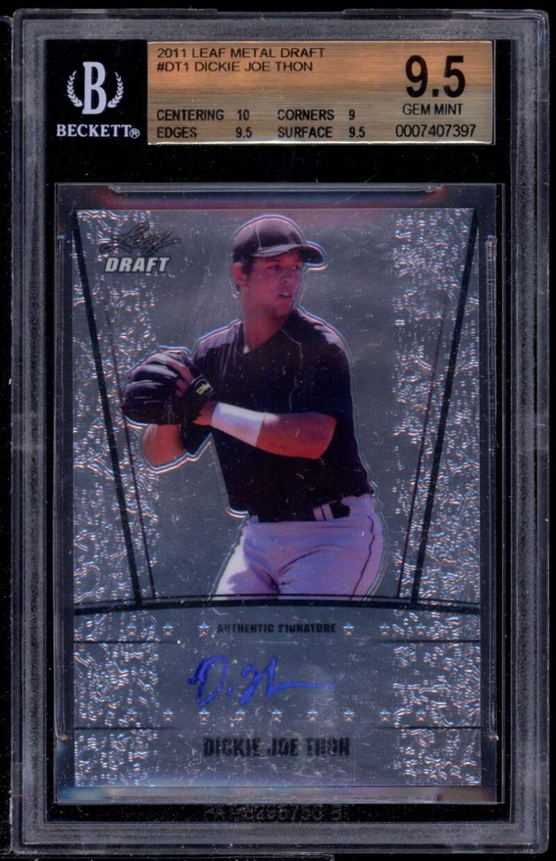 Dickey Joe Thon Rookie Card 2011 Leaf Draft #dt1 BGS 9.5 (10 9 9.5 9.5) Image 1